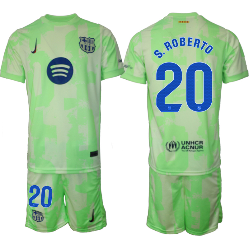 Men 2024-2025 Club Barcelona away Green #20 Soccer Jersey